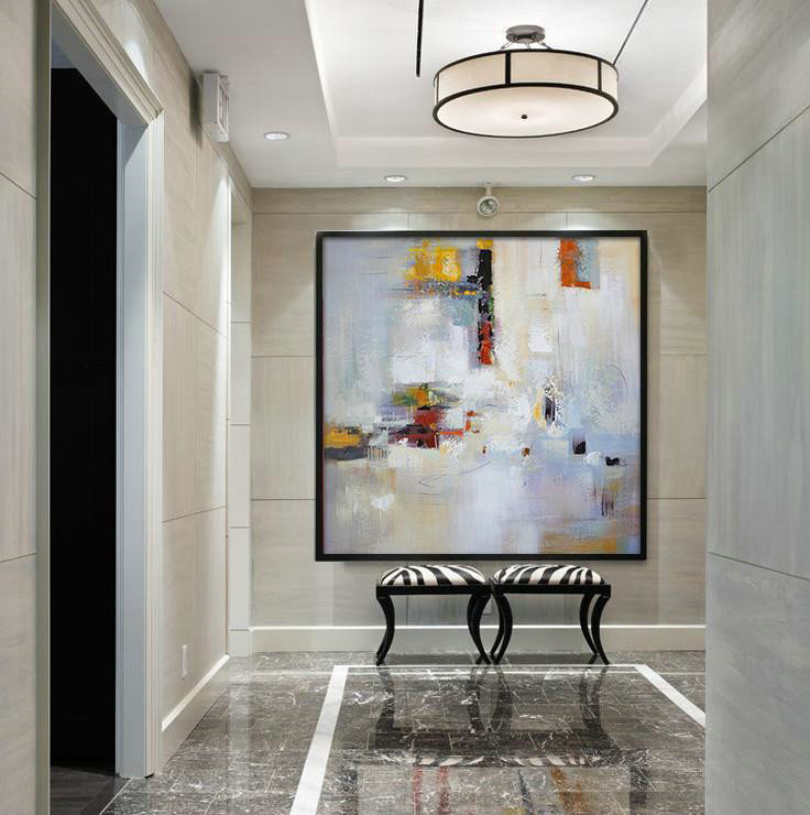 Extra Large Canvas Art,Oversized Contemporary Art,Acrylic On Canvas Abstract,Purple,White,Red,Yellow.etc